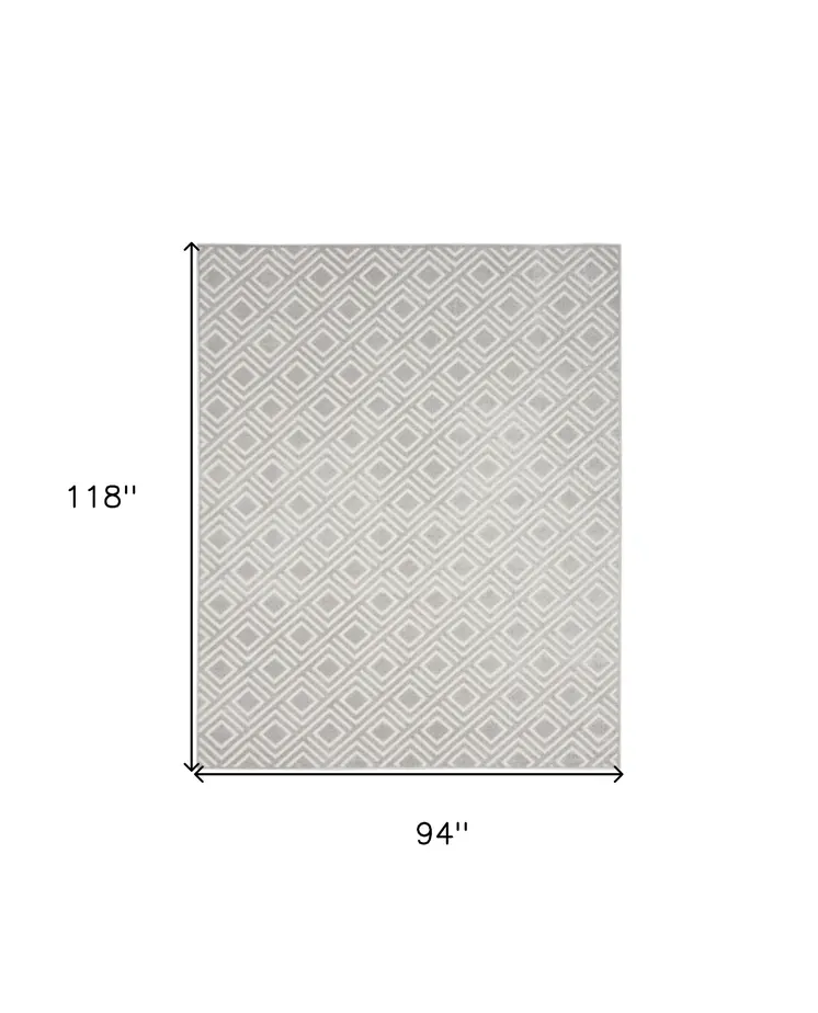 8' X 10' Gray Geometric Area Rug