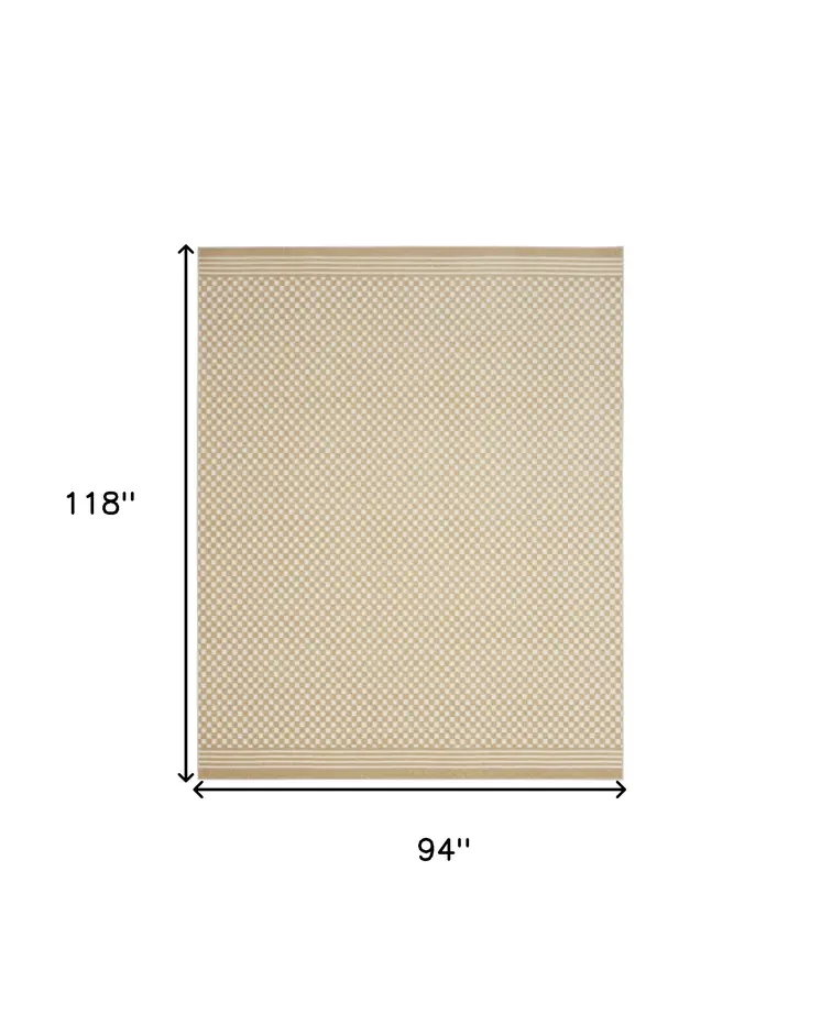 8' X 10' Tan Geometric Area Rug