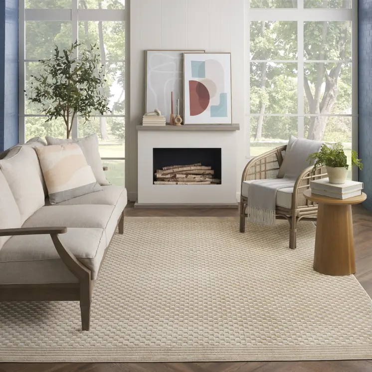 8' X 10' Tan Geometric Area Rug