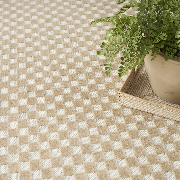 8' X 10' Tan Geometric Area Rug