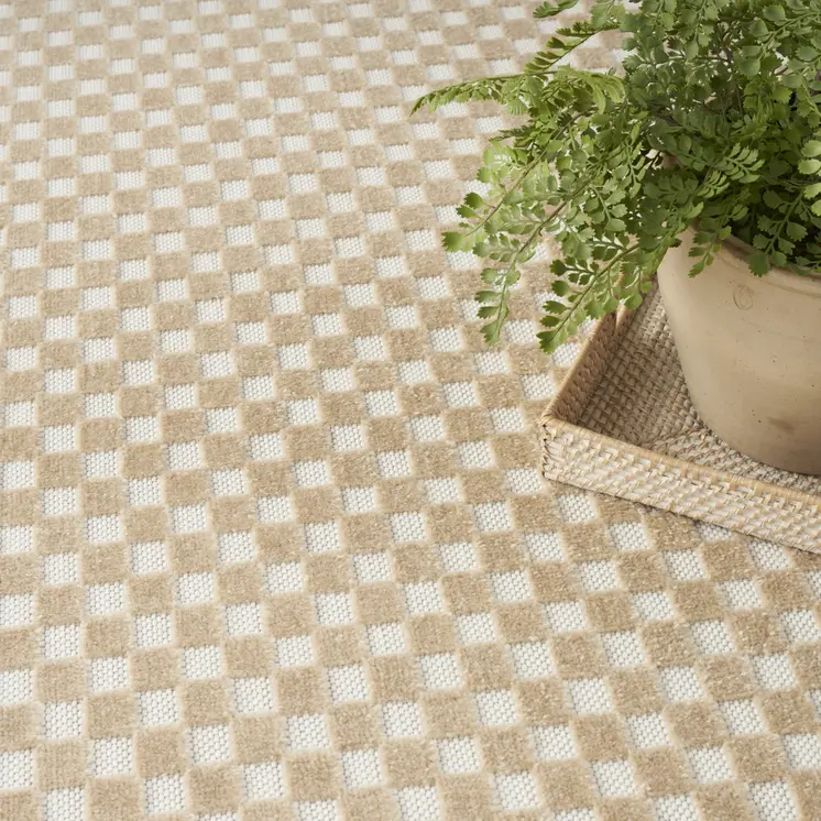 8' X 10' Tan Geometric Area Rug