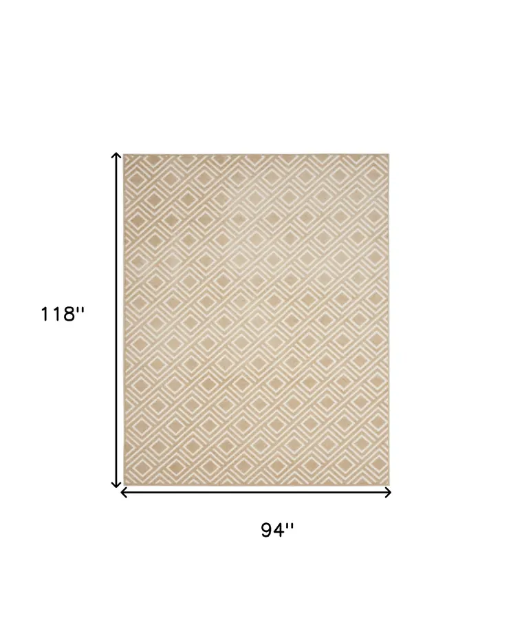 8' X 10' Tan Geometric Area Rug