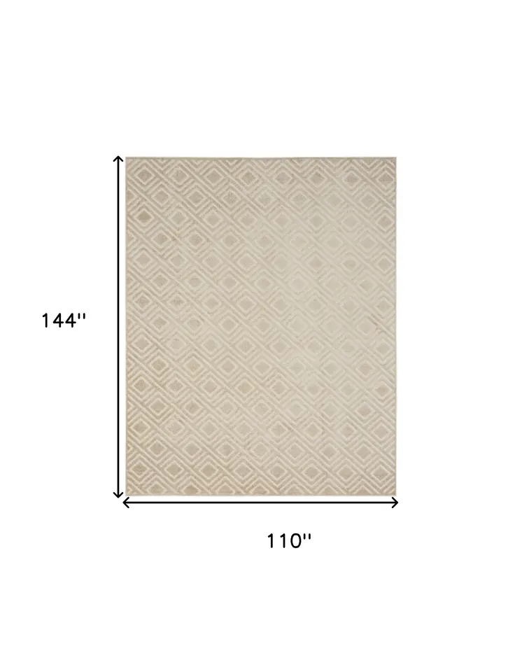 9' X 12' Beige Geometric Area Rug