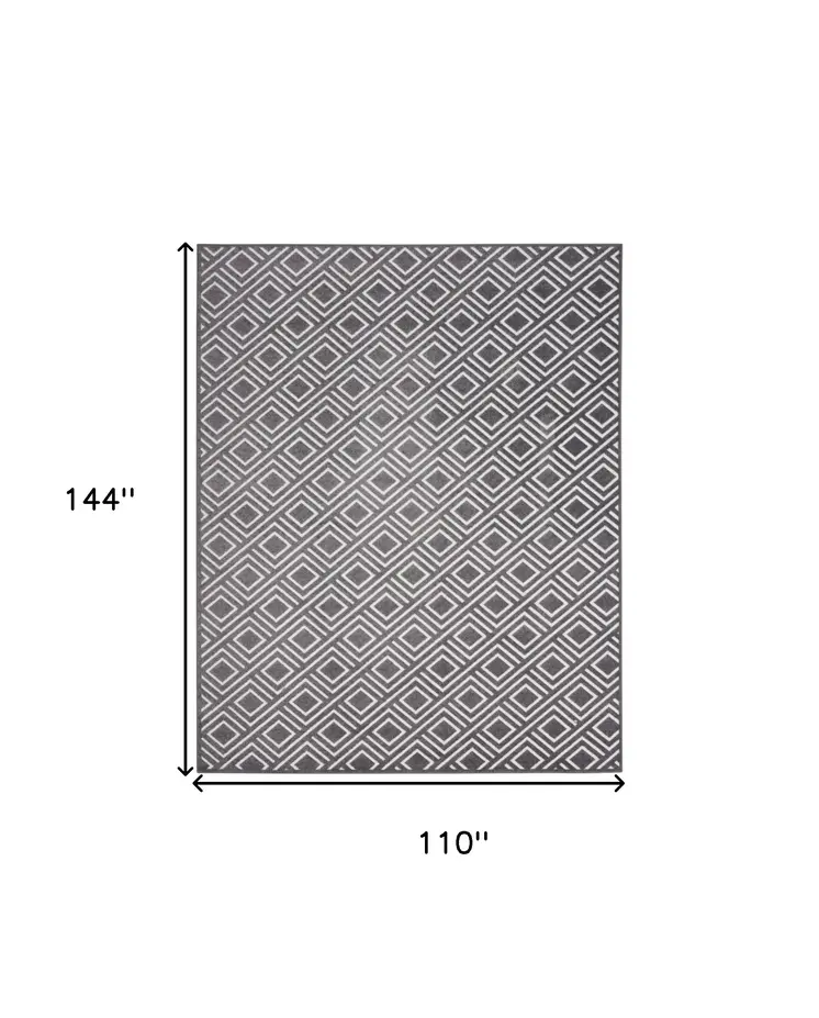 9' X 12' Gray Geometric Area Rug