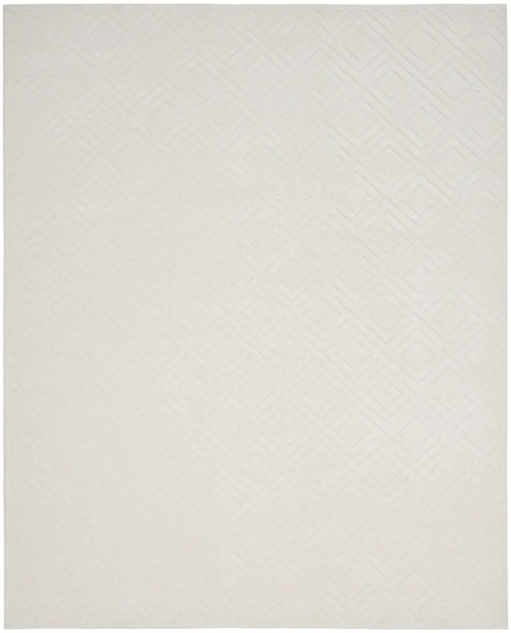 9' X 12' Ivory Geometric Area Rug
