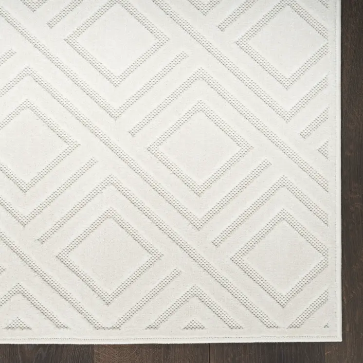 9' X 12' Ivory Geometric Area Rug