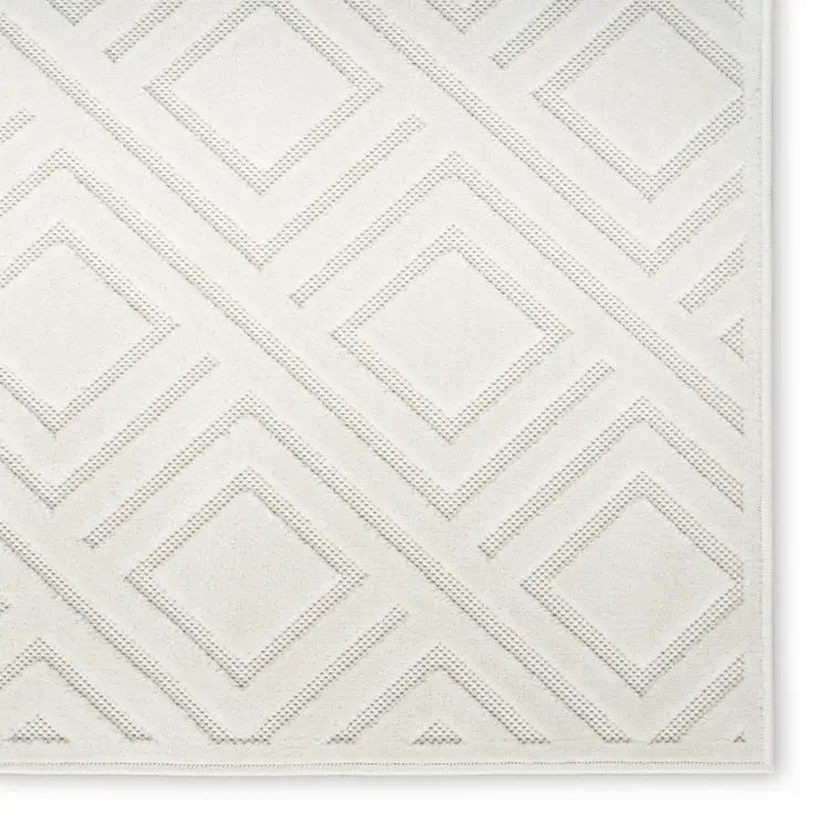 9' X 12' Ivory Geometric Area Rug