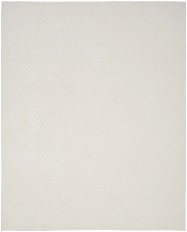 9' X 12' Ivory Geometric Area Rug