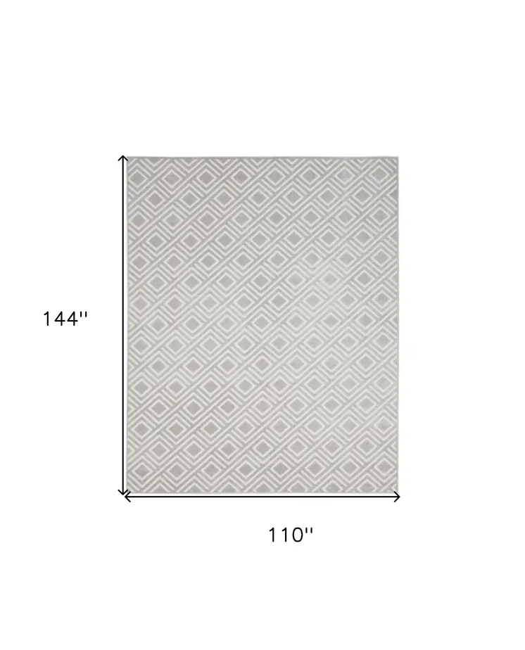 9' X 12' Gray Geometric Area Rug