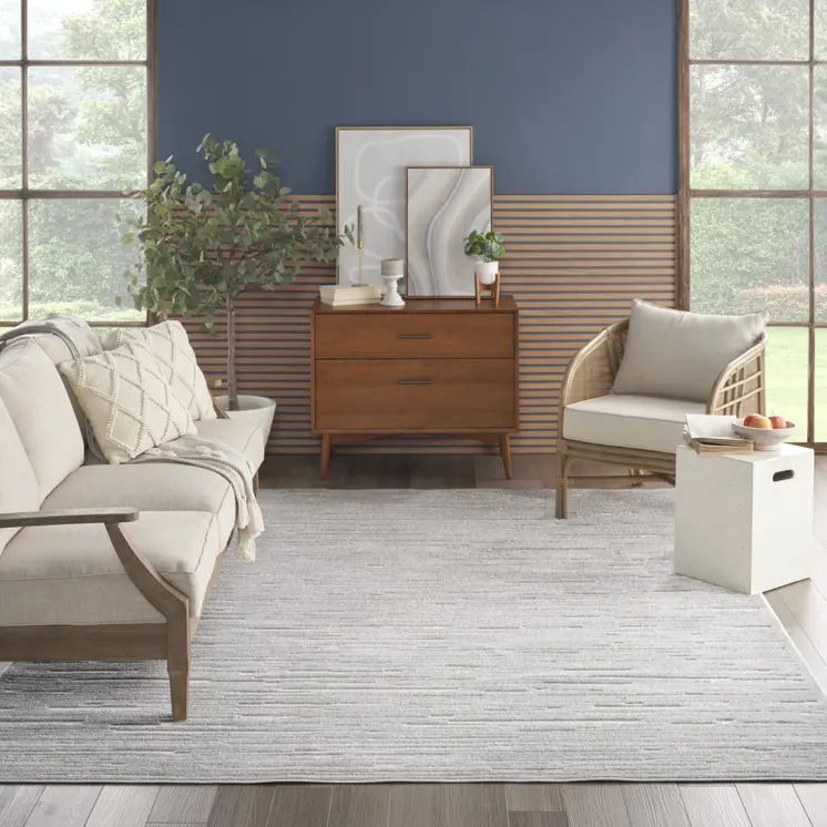 9' X 12' Gray Geometric Area Rug