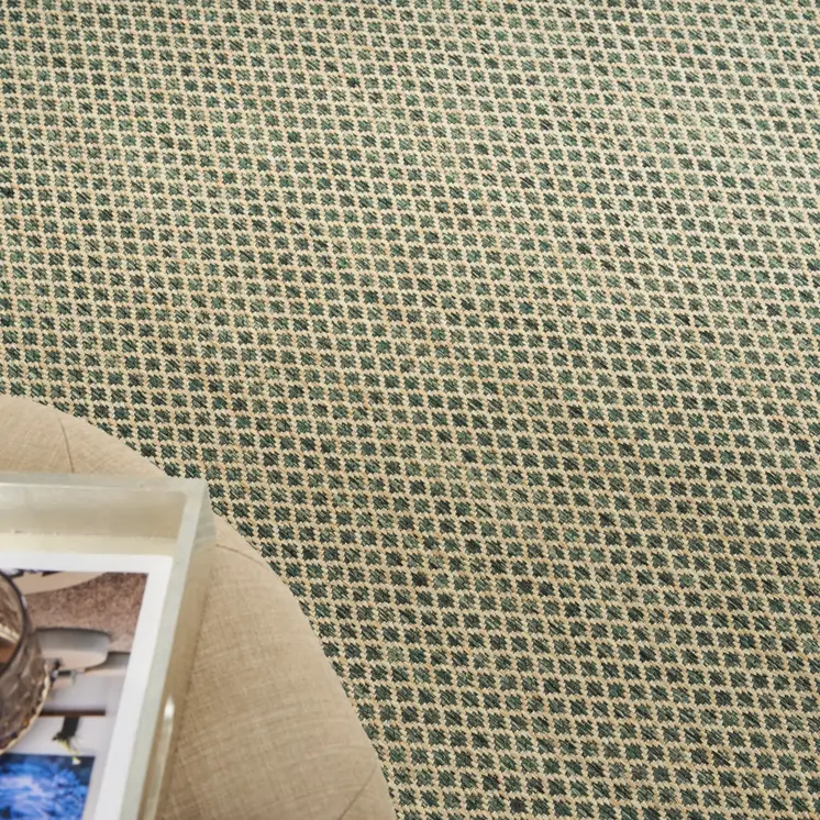 4' X 6' Green And Taupe Geometric Indoor Outdoor Area Rug