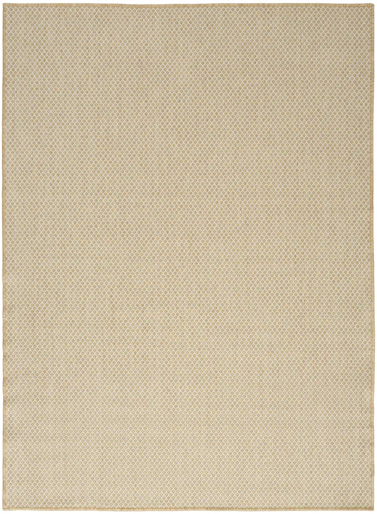 4' X 6' Natural And Ivory Geometric Indoor Outdoor Area Rug