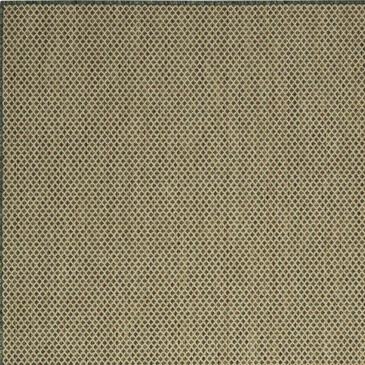 6' X 9' Green And Taupe Geometric Indoor Outdoor Area Rug