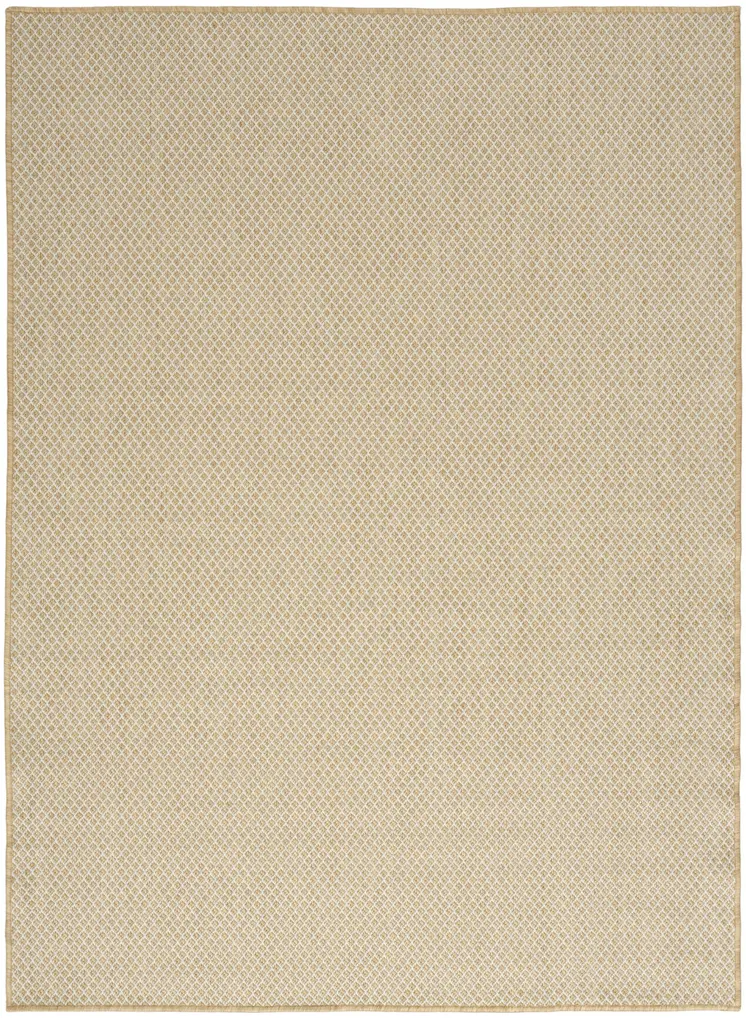 6' X 9' Natural And Ivory Geometric Indoor Outdoor Area Rug