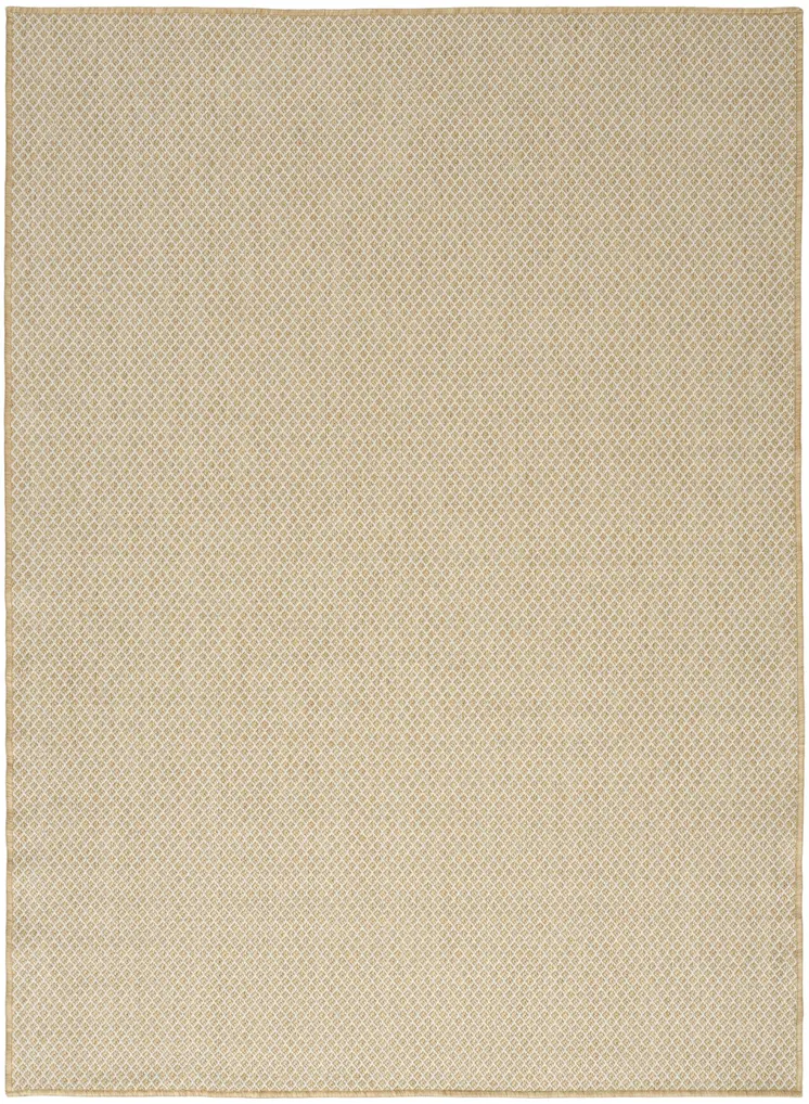 6' X 9' Natural And Ivory Geometric Indoor Outdoor Area Rug