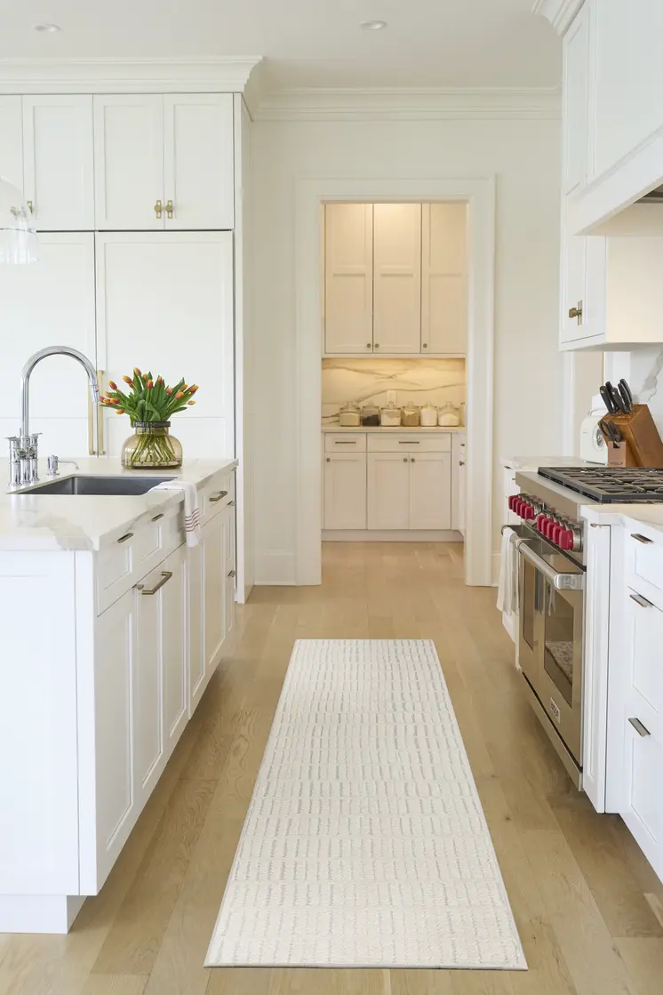 10' Ivory and Gray Geometric Runner Rug