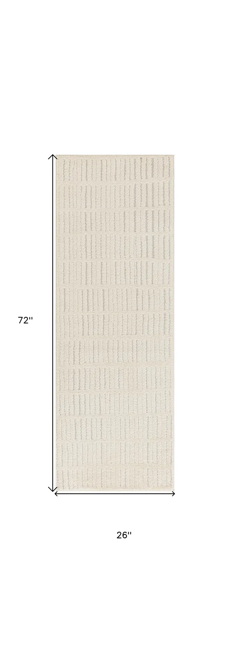 6' Ivory and Gray Geometric Runner Rug