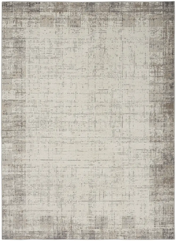 4' X 6' Ivory and Gray Abstract Area Rug