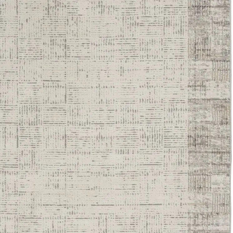 5' X 7' Ivory and Gray Abstract Area Rug