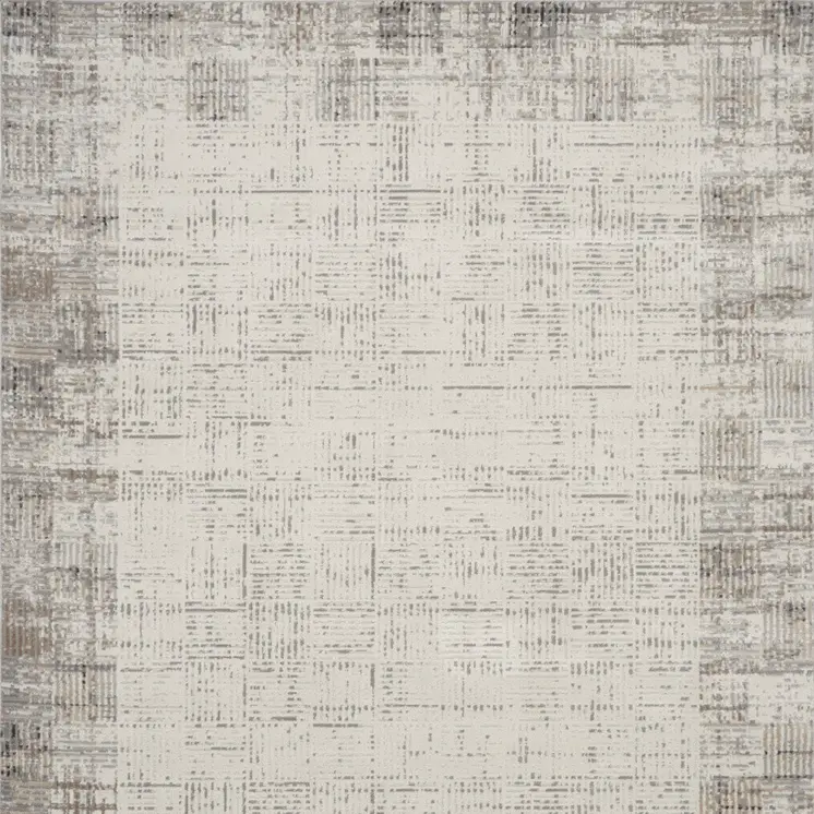 9' X 12' Ivory and Gray Abstract Area Rug