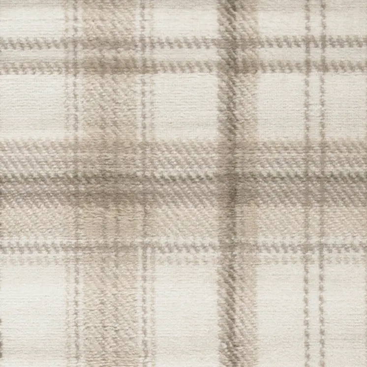 10' Ivory Plaid Power Loom Runner Rug