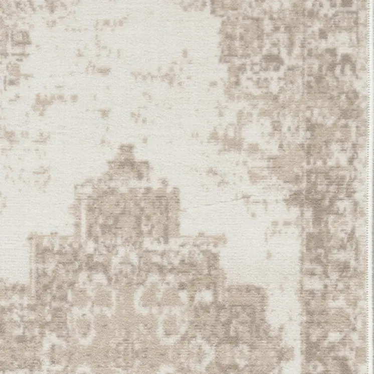 12' Ivory Floral Power Loom Runner Rug