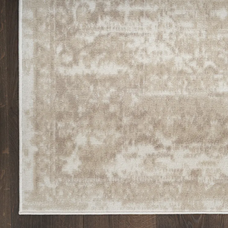 4' X 6' Ivory Floral Power Loom Area Rug