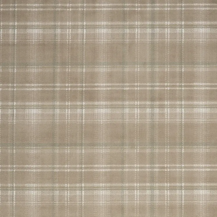 4' X 6' Taupe and Ivory Plaid Area Rug
