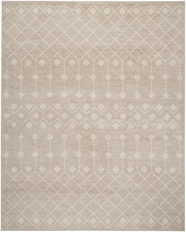 6' X 9' Beige Geometric Power Loom Area Rug
