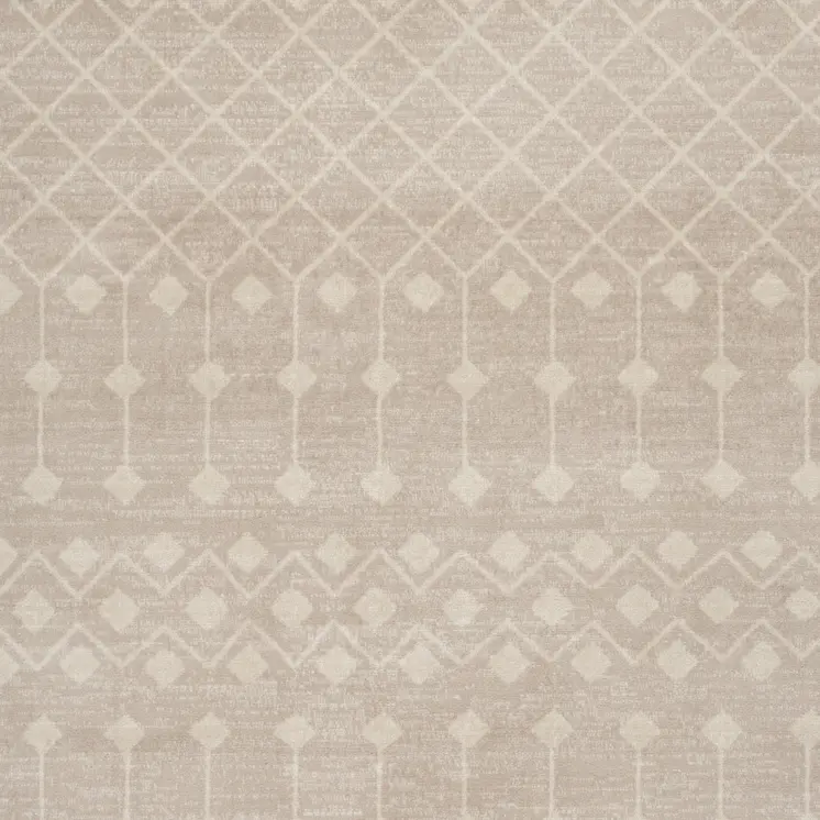 6' X 9' Beige Geometric Power Loom Area Rug