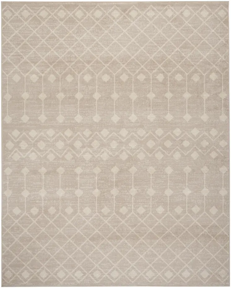 6' X 9' Beige Geometric Power Loom Area Rug