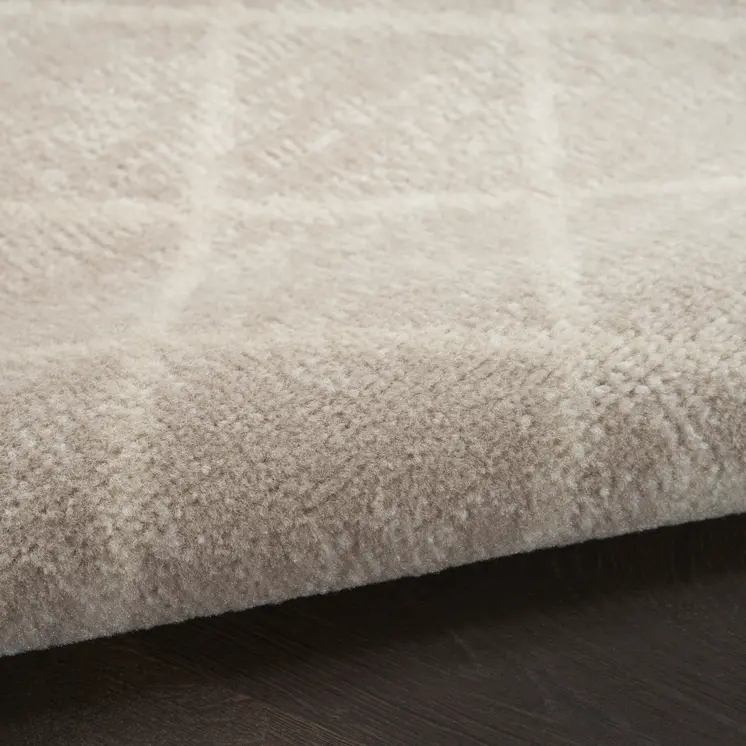 6' X 9' Beige Geometric Power Loom Area Rug