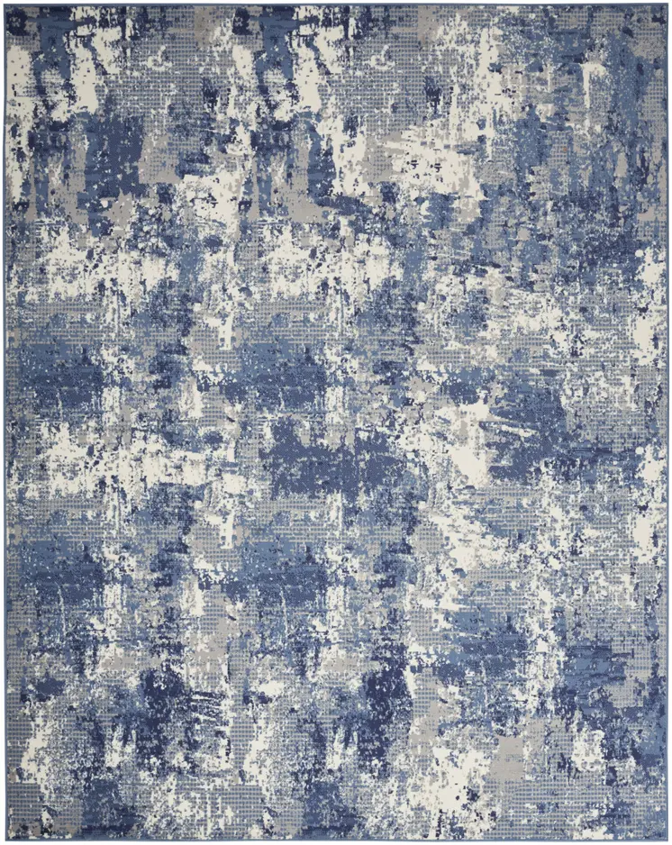 6' X 9' Blue Abstract Power Loom Area Rug