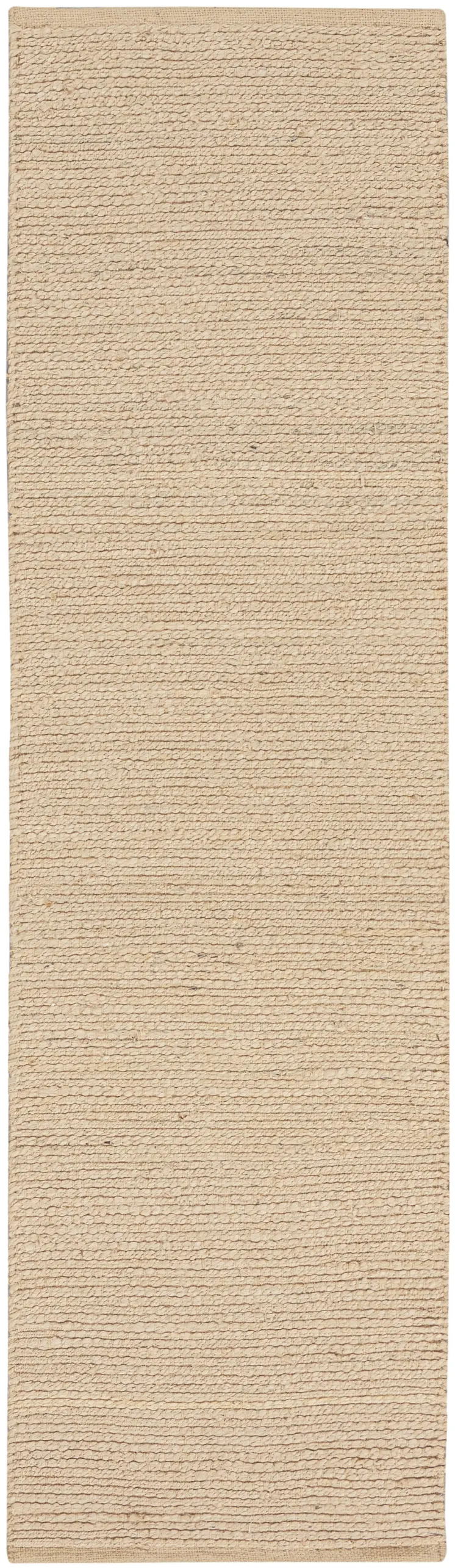 10' Beige Jute Hand Woven Runner Rug