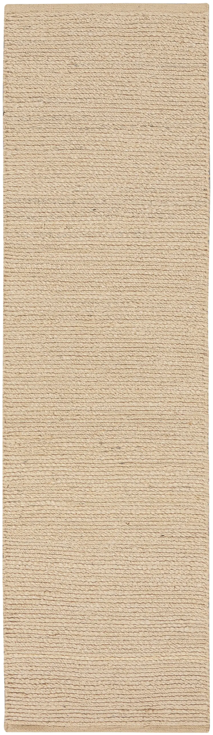 12' Beige Jute Hand Woven Runner Rug