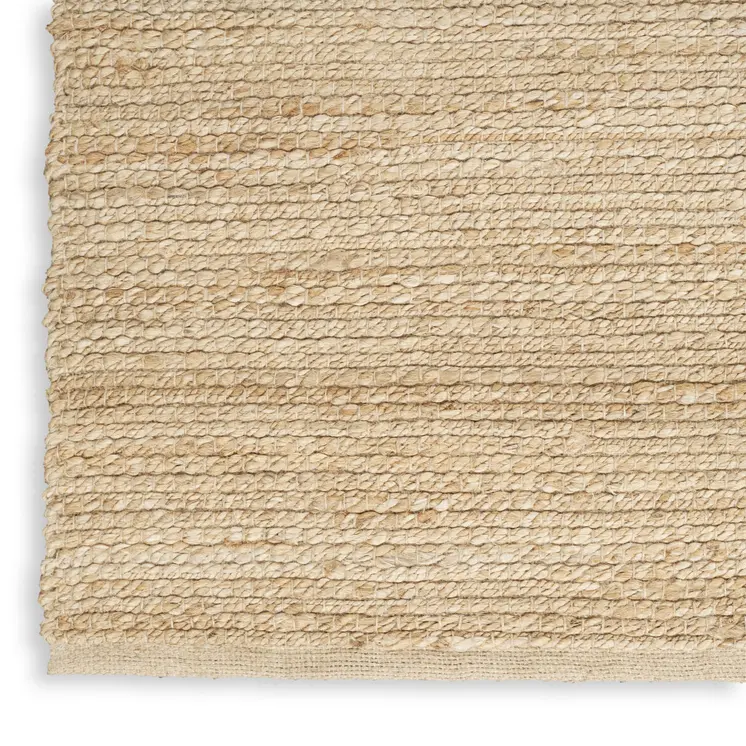12' Beige Jute Hand Woven Runner Rug