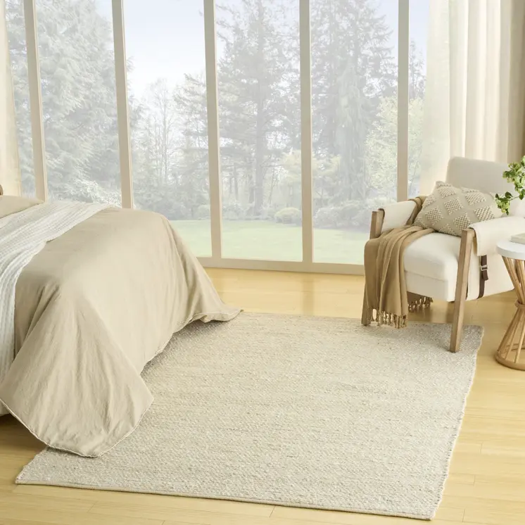 4' X 6' Ivory Jute Hand Woven Area Rug