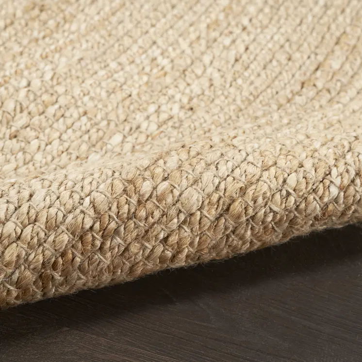 4' Beige Jute Hand Woven Square Rug
