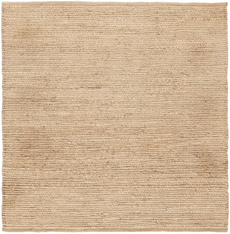 4' Beige Jute Hand Woven Square Rug
