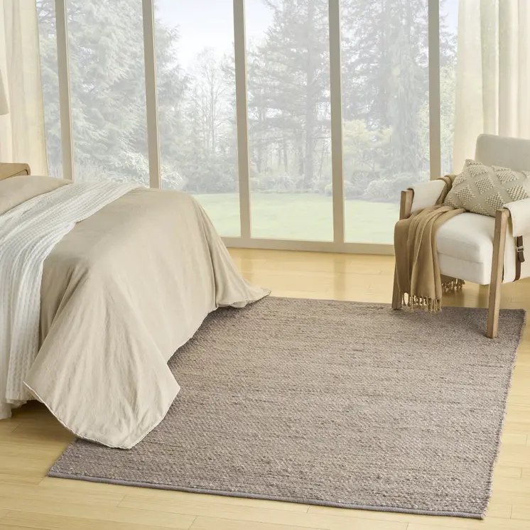 5' X 7' Gray Jute Hand Woven Area Rug