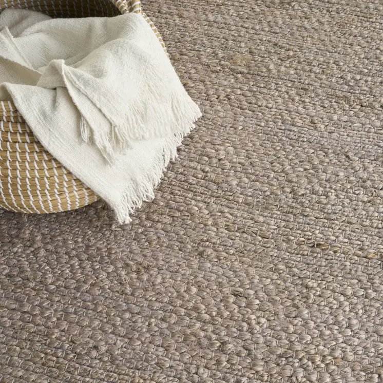 5' X 7' Gray Jute Hand Woven Area Rug