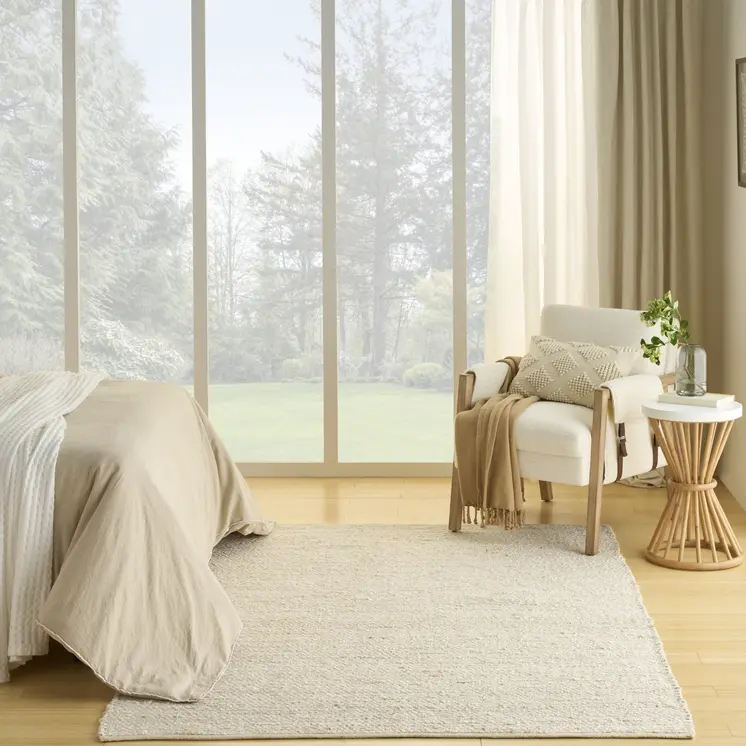 5' X 7' Ivory Jute Hand Woven Area Rug