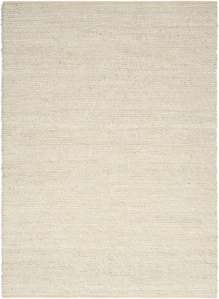 5' X 7' Ivory Jute Hand Woven Area Rug