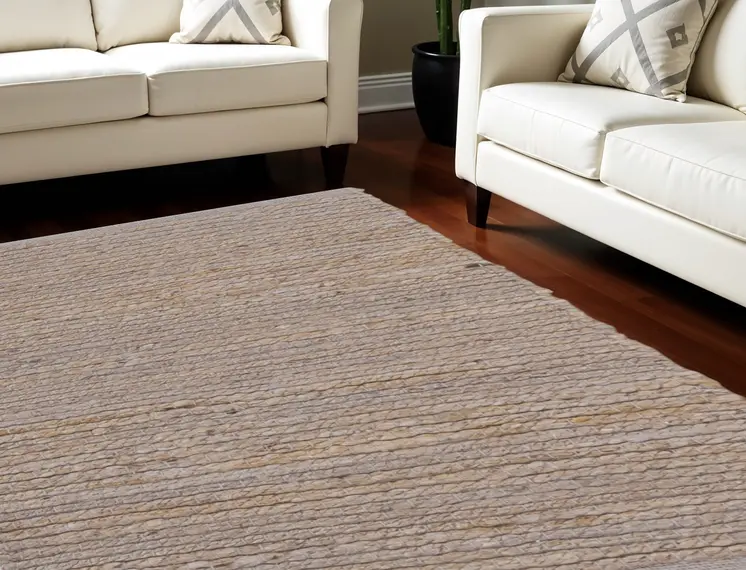 8' X 10' Gray Jute Hand Woven Area Rug