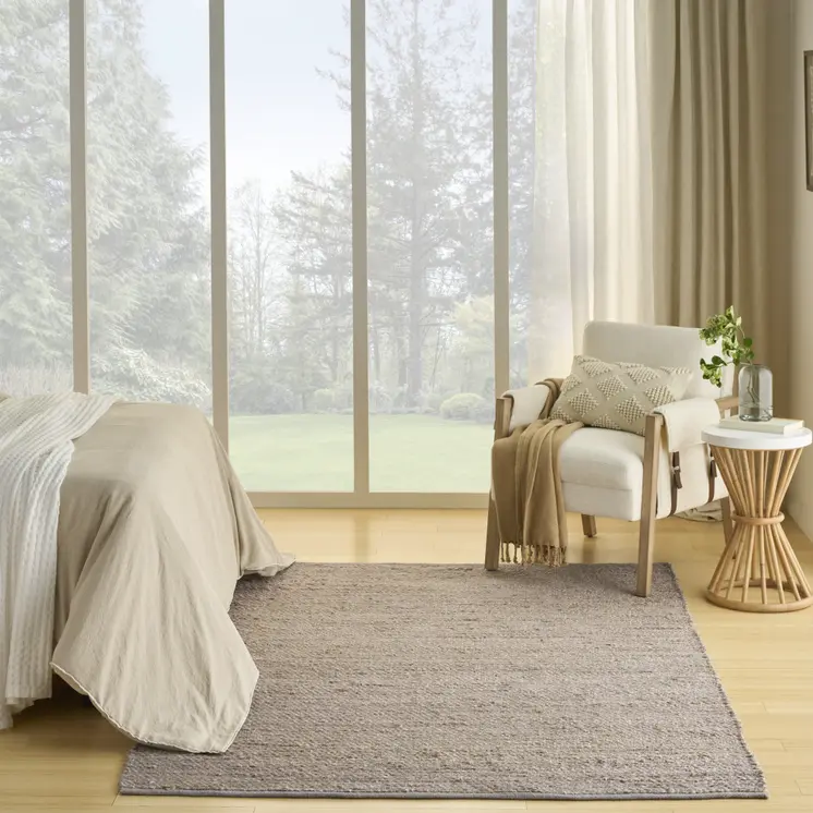 8' X 10' Gray Jute Hand Woven Area Rug