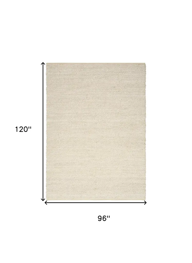 8' X 10' Ivory Jute Hand Woven Area Rug