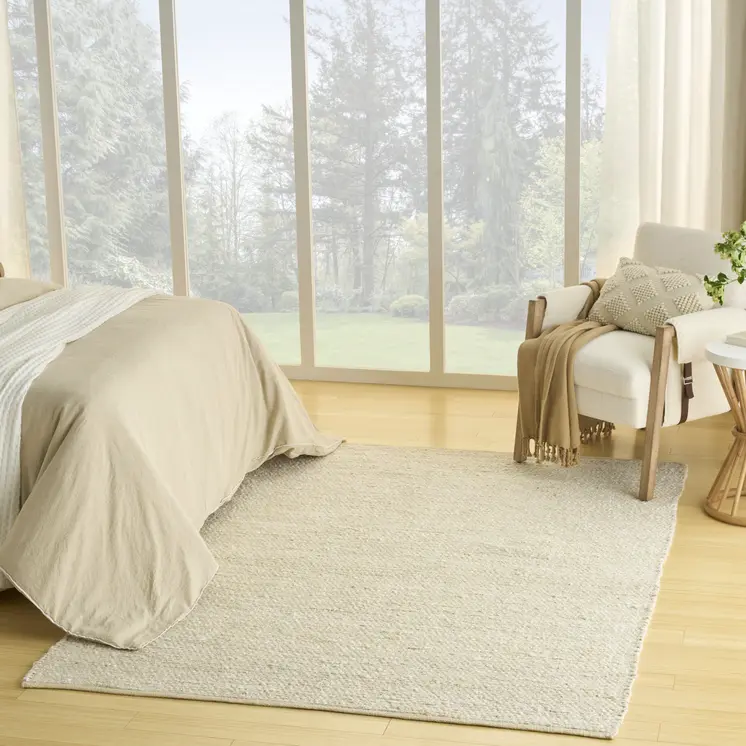 8' X 10' Ivory Jute Hand Woven Area Rug
