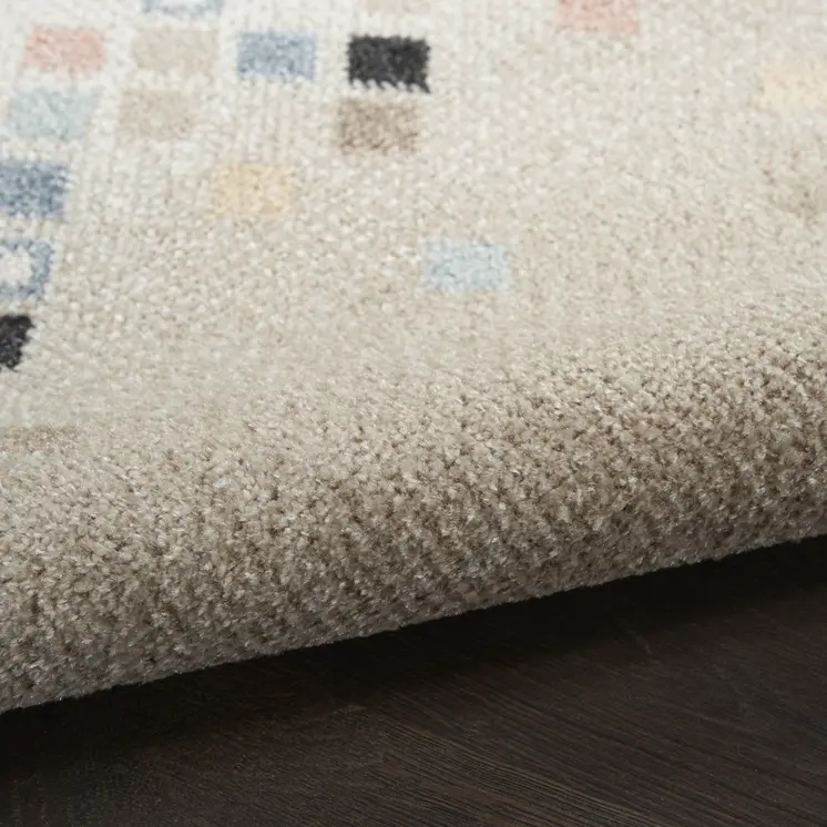 5' X 7' Tan Orange and Ivory Geometric Flatweave Area Rug