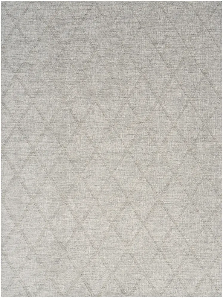 4' X 6' Gray Wool Geometric Area Rug