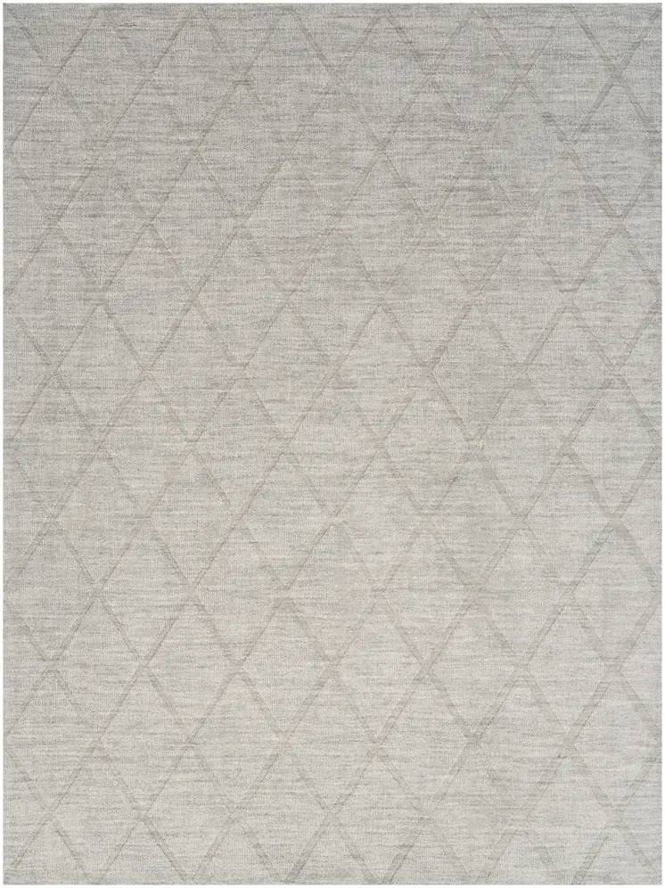 4' X 6' Gray Wool Geometric Area Rug